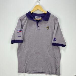 Vintage 90s Starter Minnesota Vikings Polo Shirt Large